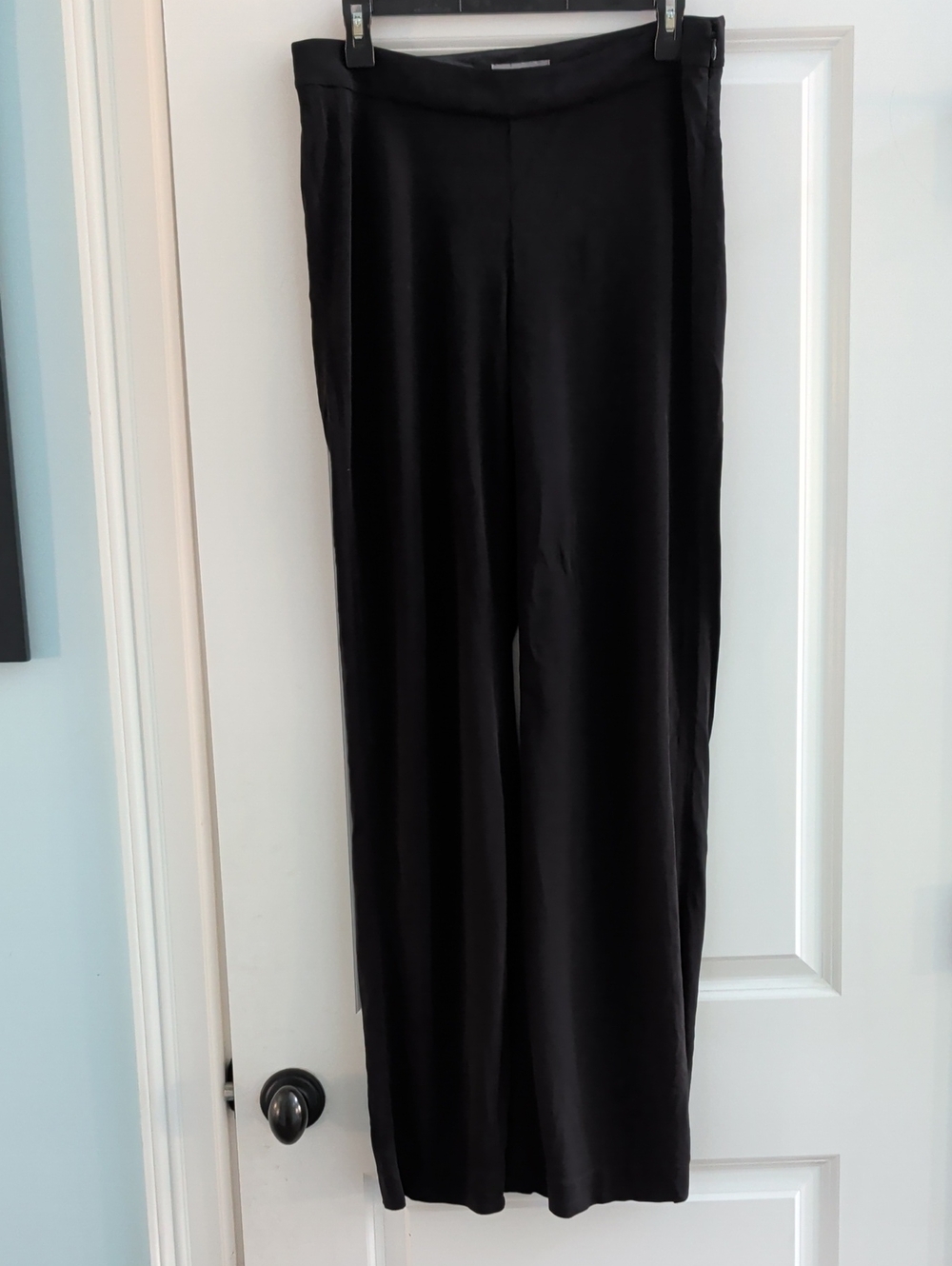Ann Taylor Black Wide-Leg Pull-On Trousers